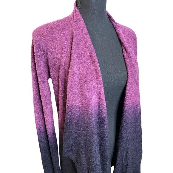Barefoot Dreams cozy chic lite purple‎ ombré cardigan sweater S/M - Picture 9 of 11